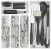 BOLLBO Expandable Cutlery Drawer Organizer – White & Gray