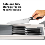 In-Drawer Knife Organizer with 9 Storage Slots